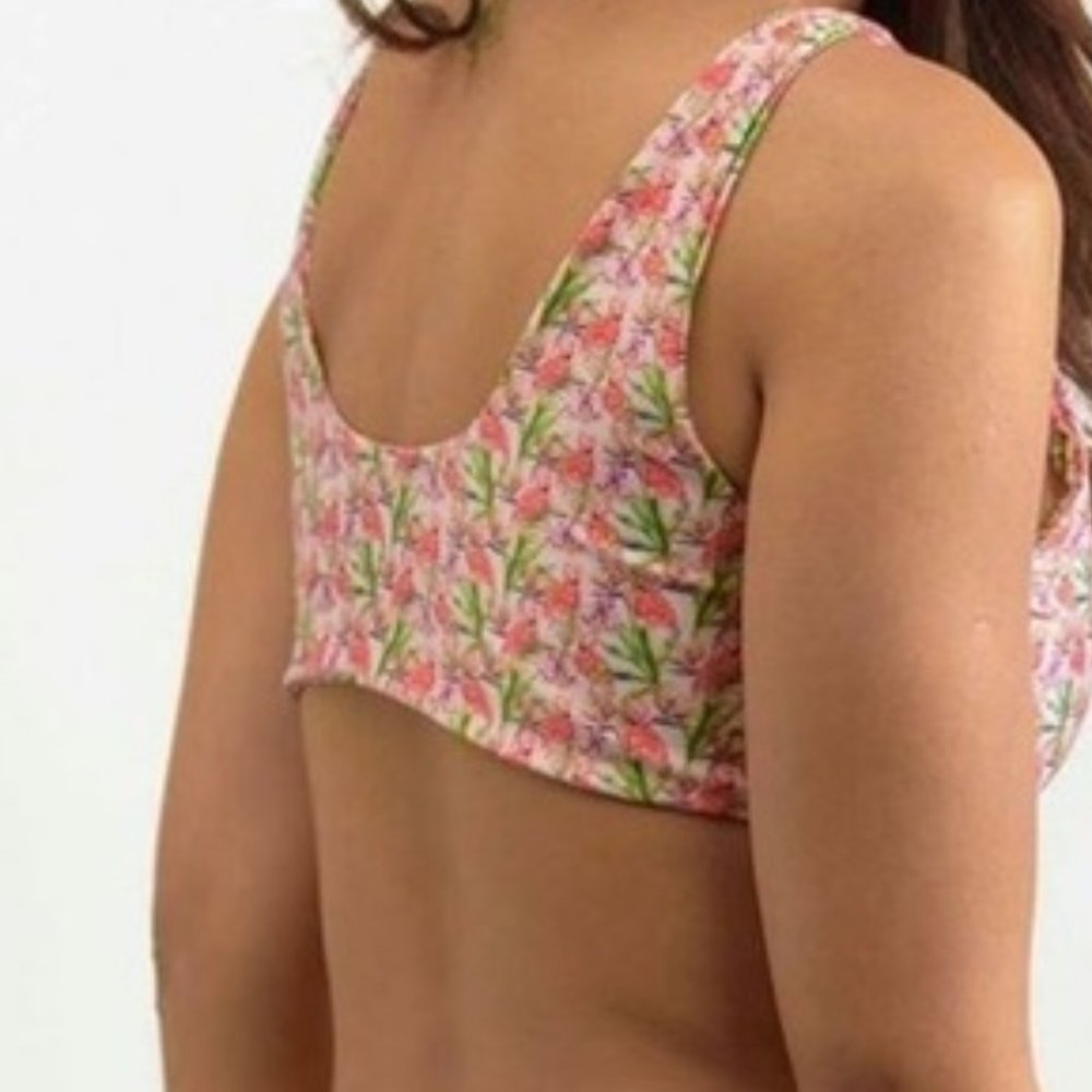 NWT DOdO Kinis The Kate Knot Top In Pink Flamingo - Picture 3 of 9